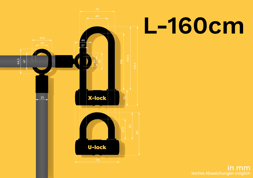 Texlock Eyelet L-160cm + U/X-Lock Bügelschloss Bundles