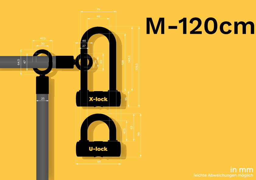 Texlock Eyelet M-120cm + U/X-Lock Bügelschloss Bundles