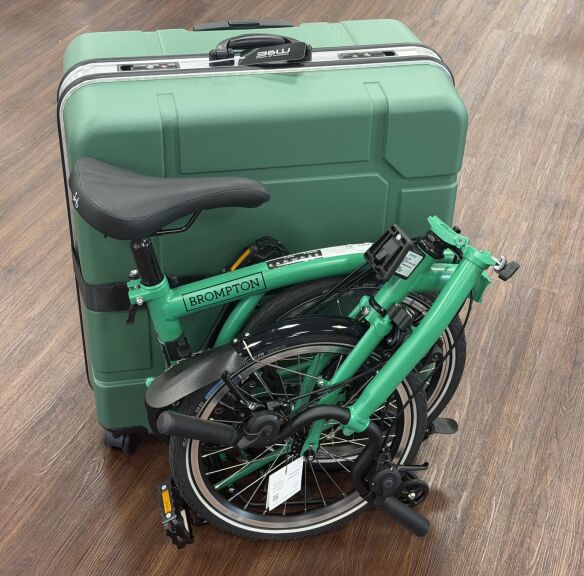 B&W Brompton Foldon Case Koffer Hartschale mit 4 Rollen 16 Zoll grün