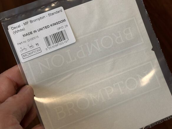 Brompton Logo Aufkleber Hauptrahmen