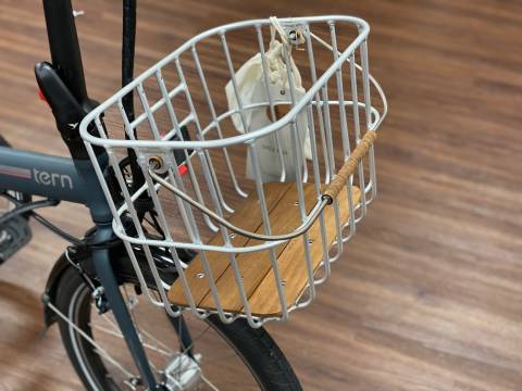 Brooks Hoxton Einkaufskorb mit Ledergriff silber