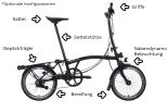 Brompton C Line 6 Gang Matt Black Schwarz Hoher Lenker
